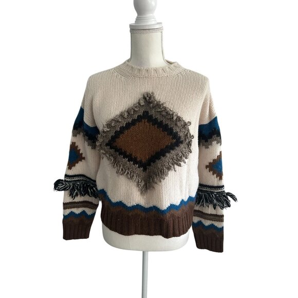 MAX MARA Weekend Baita Fringe Wool Alpaca Blend Sweater Size X Small - Picture 5 of 10